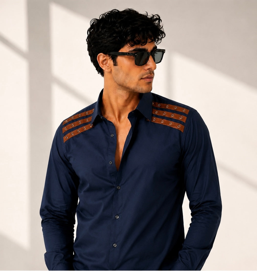 Leather Detail Signature Shirt