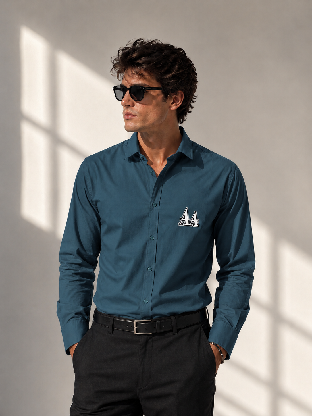 Teal Full Sleeves Shirt