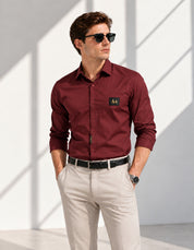 Classic Elegant Men's Maroon Shirt