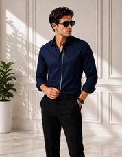Grey Strip Classic blue Shirt
