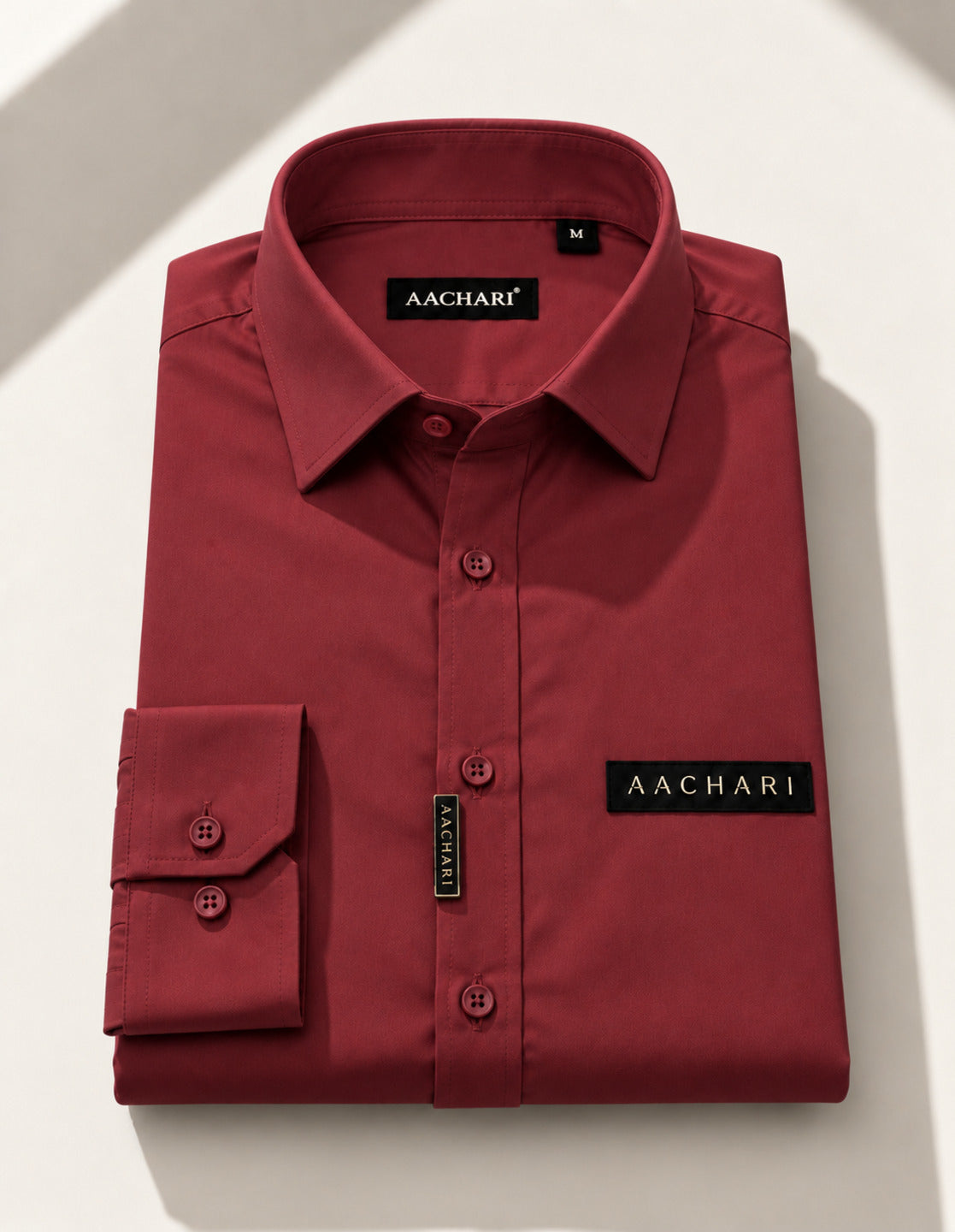 Maroon Solid Smart Casual Shirt