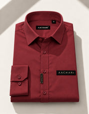 Maroon Solid Smart Casual Shirt