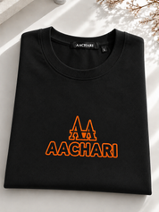 Classic Orange Accent Black T-shirt