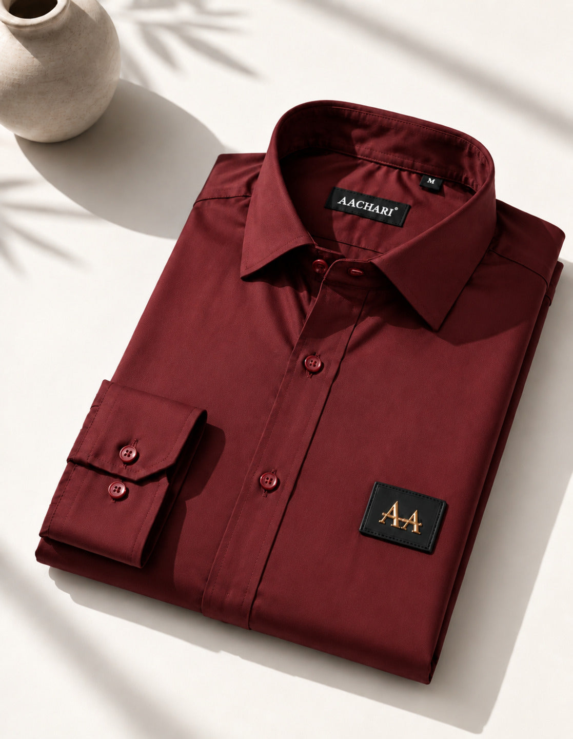 Classic Elegant Men's Maroon Shirt