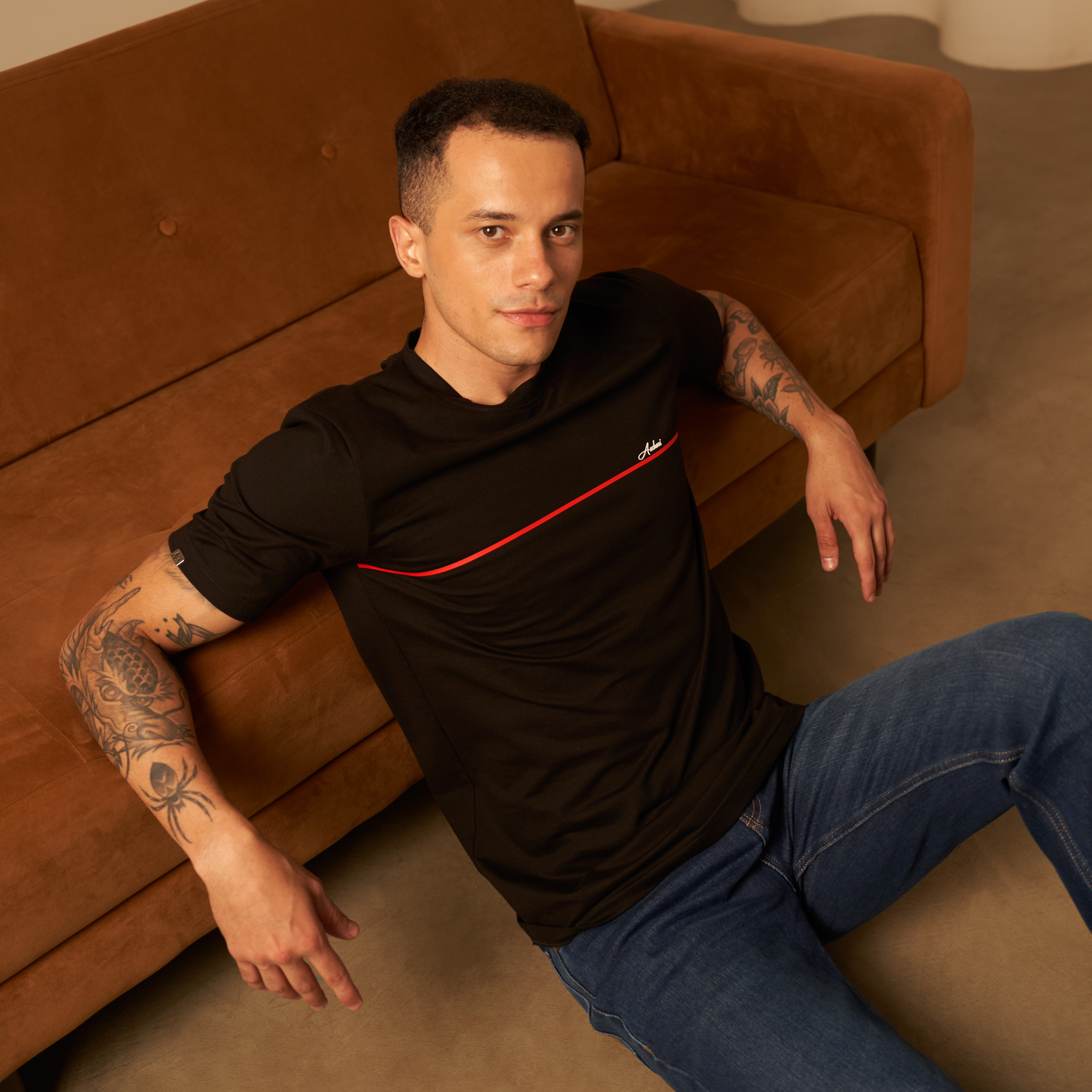 Aachari Red Strip T-shirt