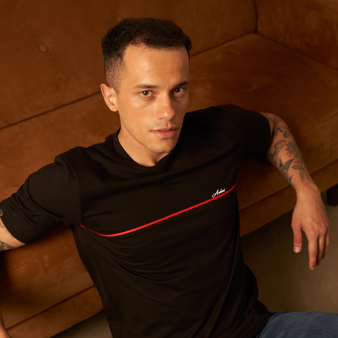 Aachari Red Strip T-shirt