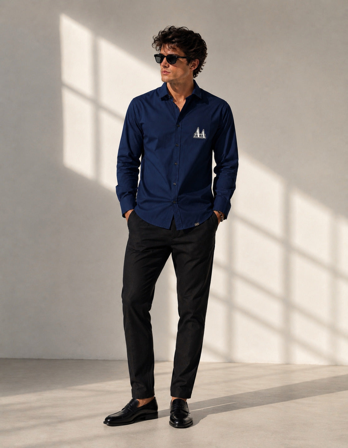 Navy Blue Full Sleeves Shirt