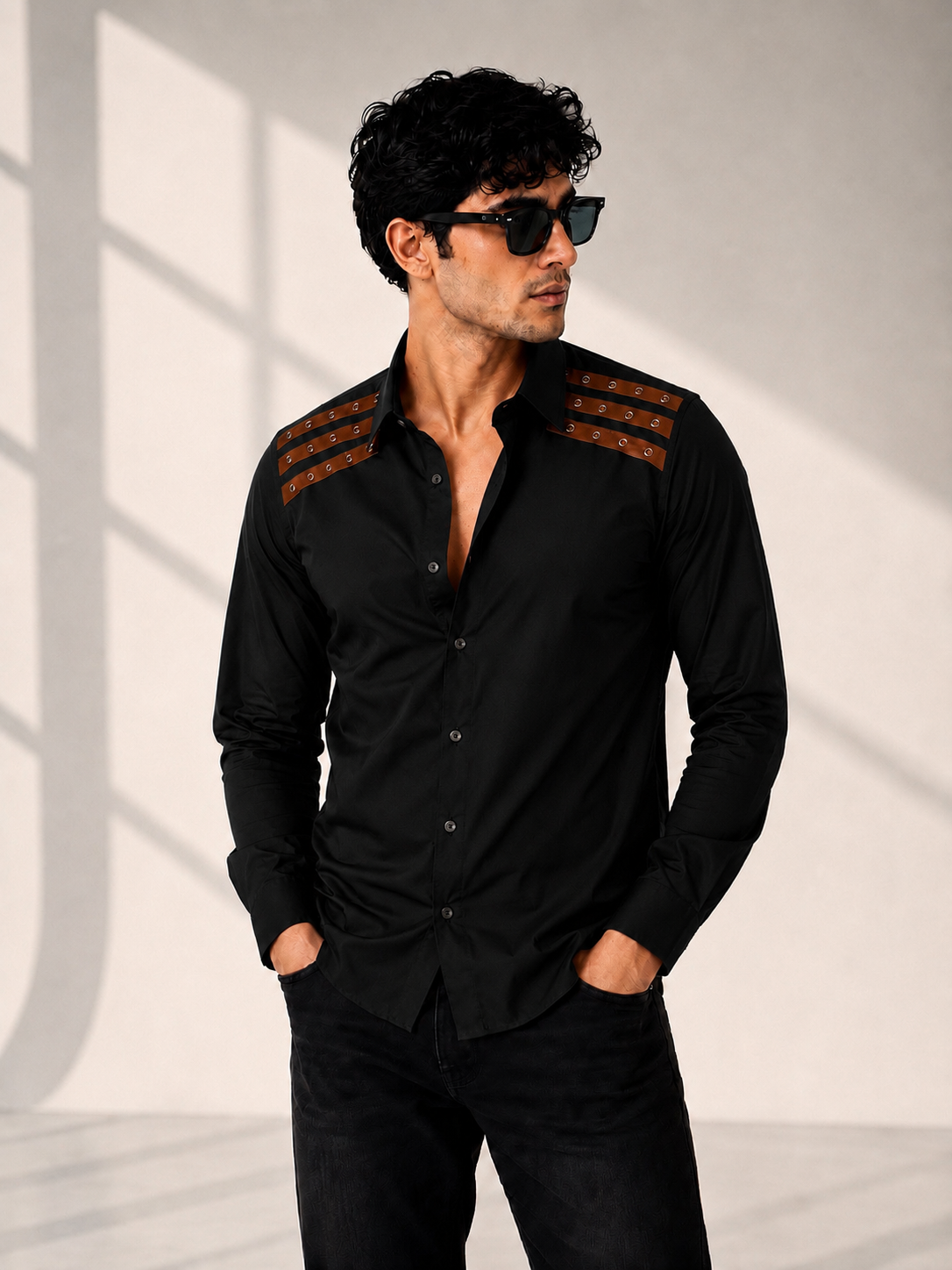 Leather Detail Signature Shirt