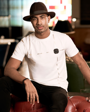 White Tshirt with Gold Accent