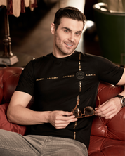 Black Tshirt with Gold Accent