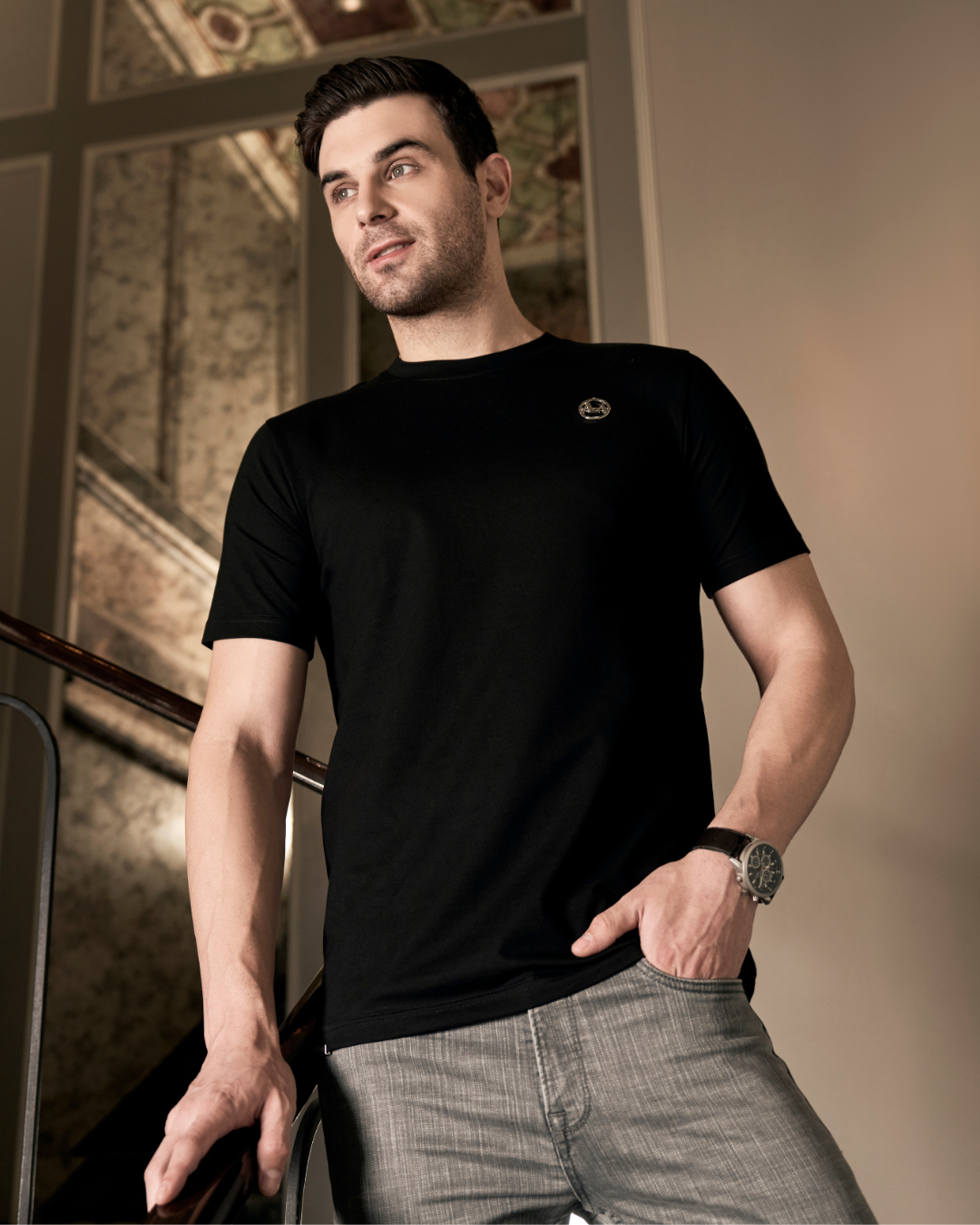 Classic Men's Black T Shirt
