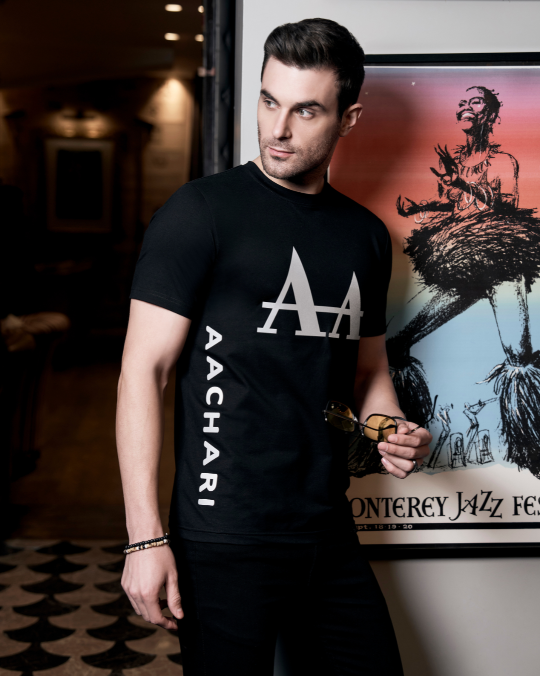 Radiant Glow Black T Shirt