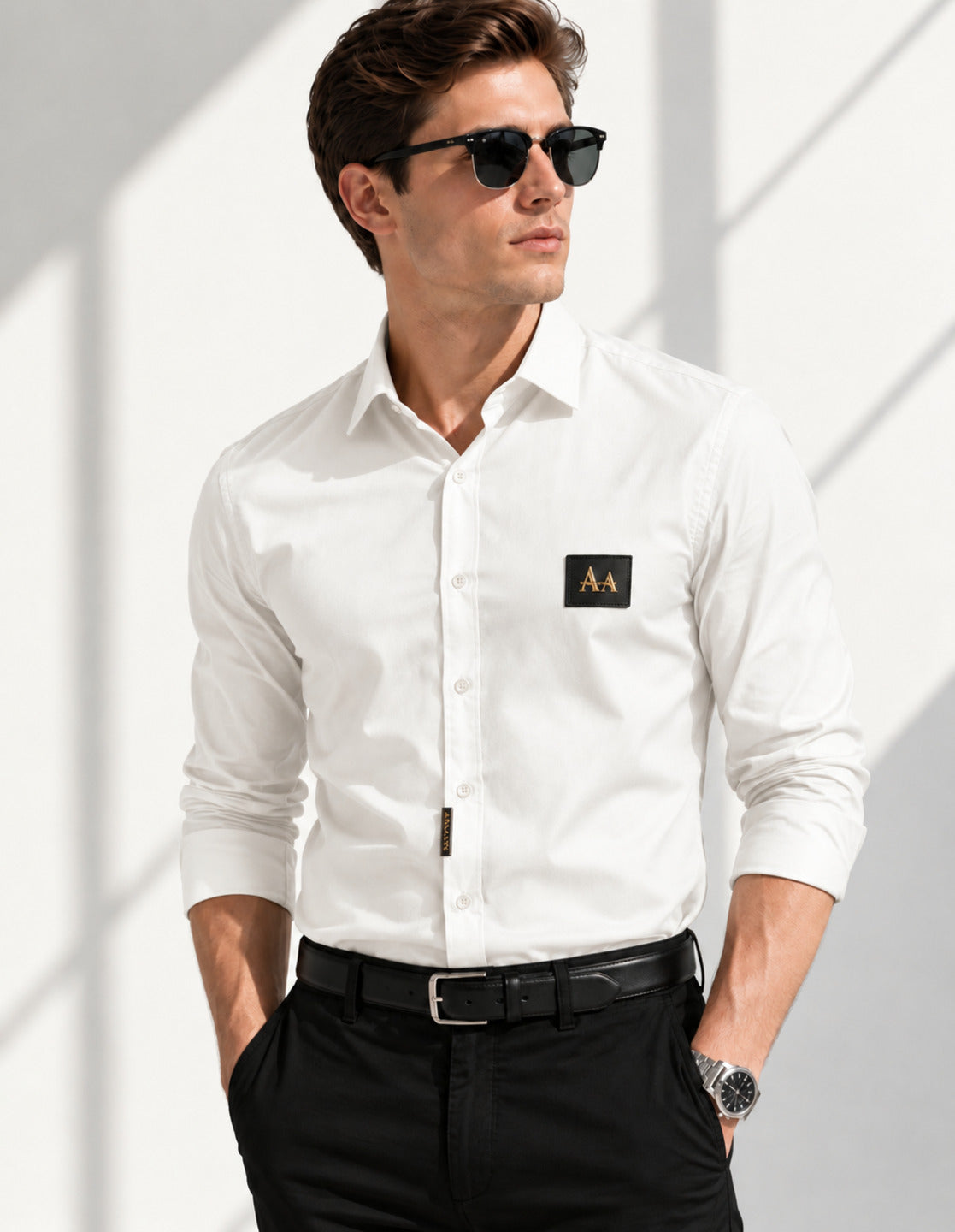 Classic Elegant Men's White Shirt