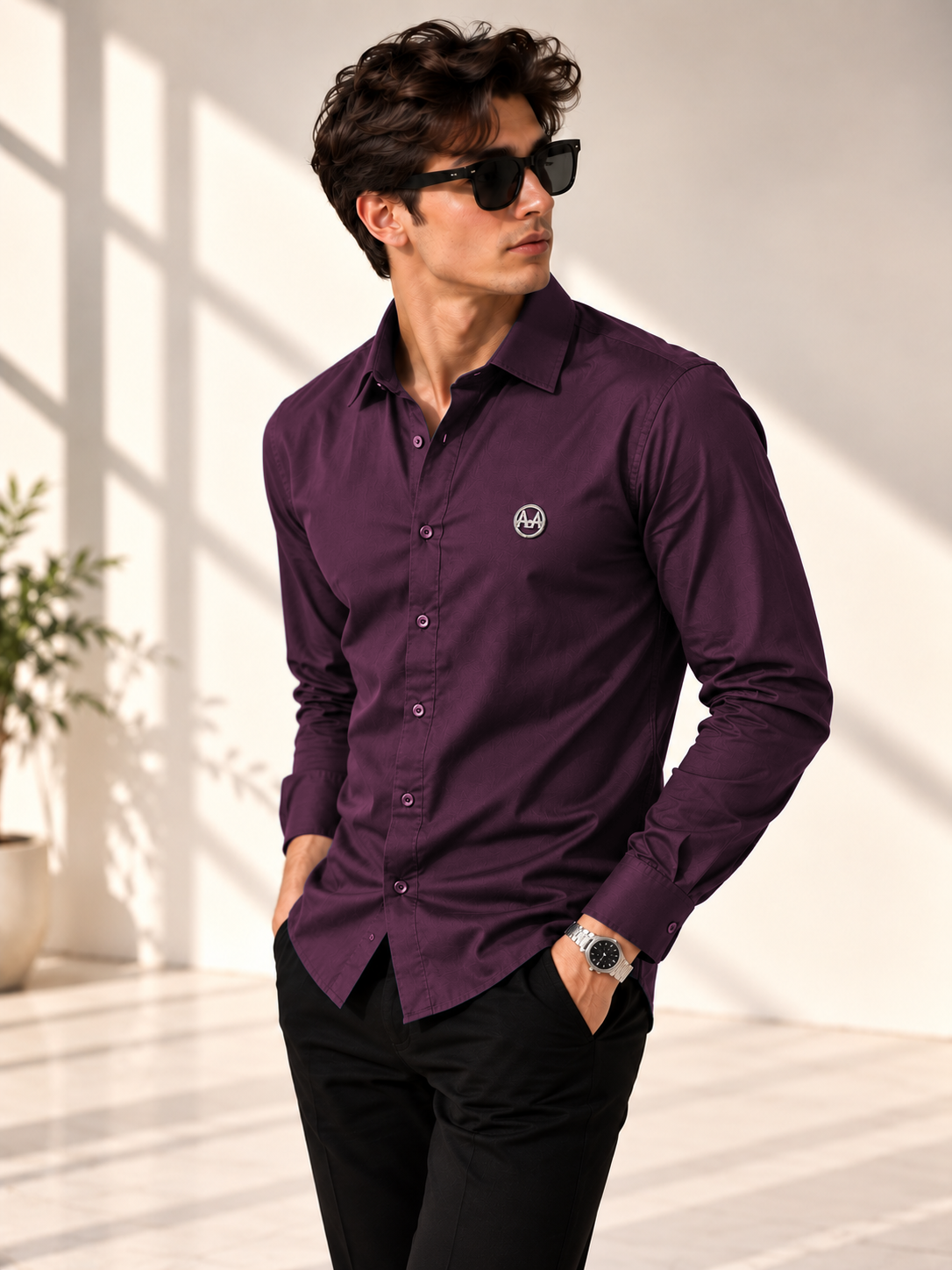 Wine Full Sleeves Shirt