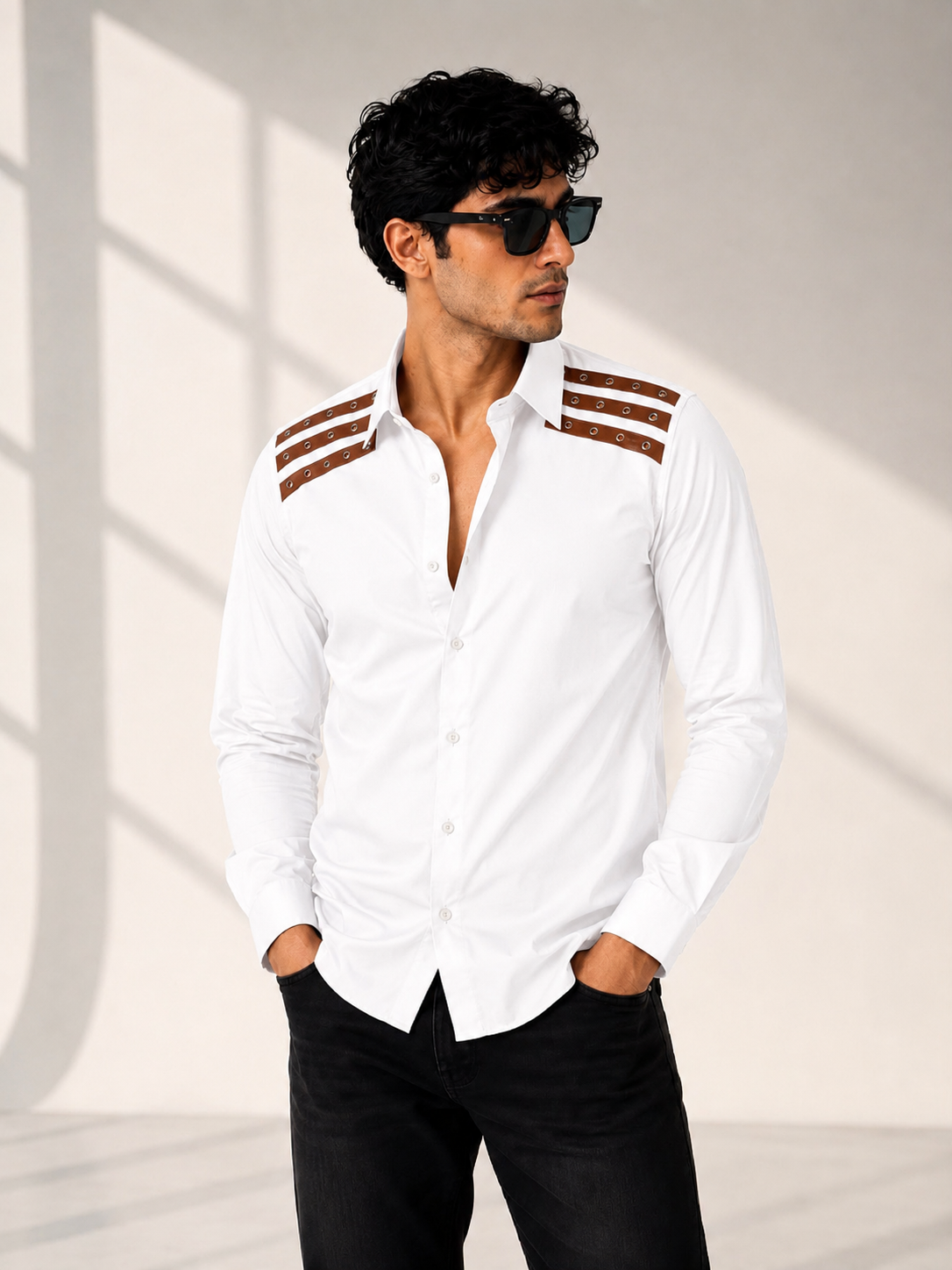 Leather Detail Signature Shirt