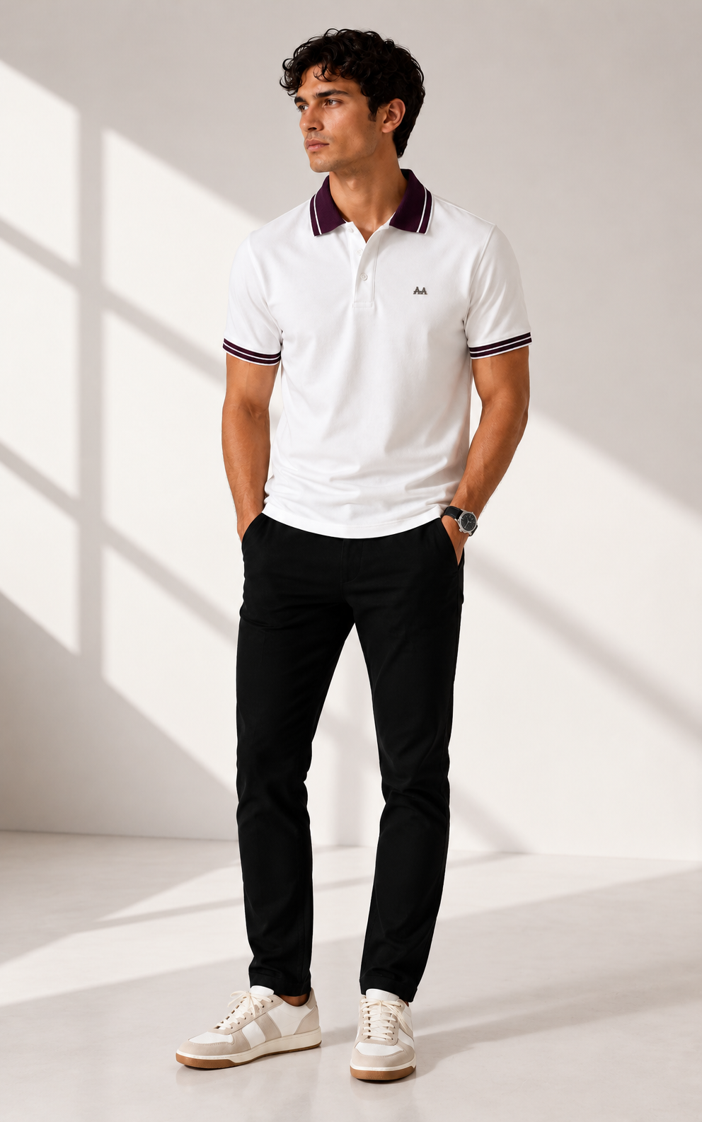 Wine trim polo