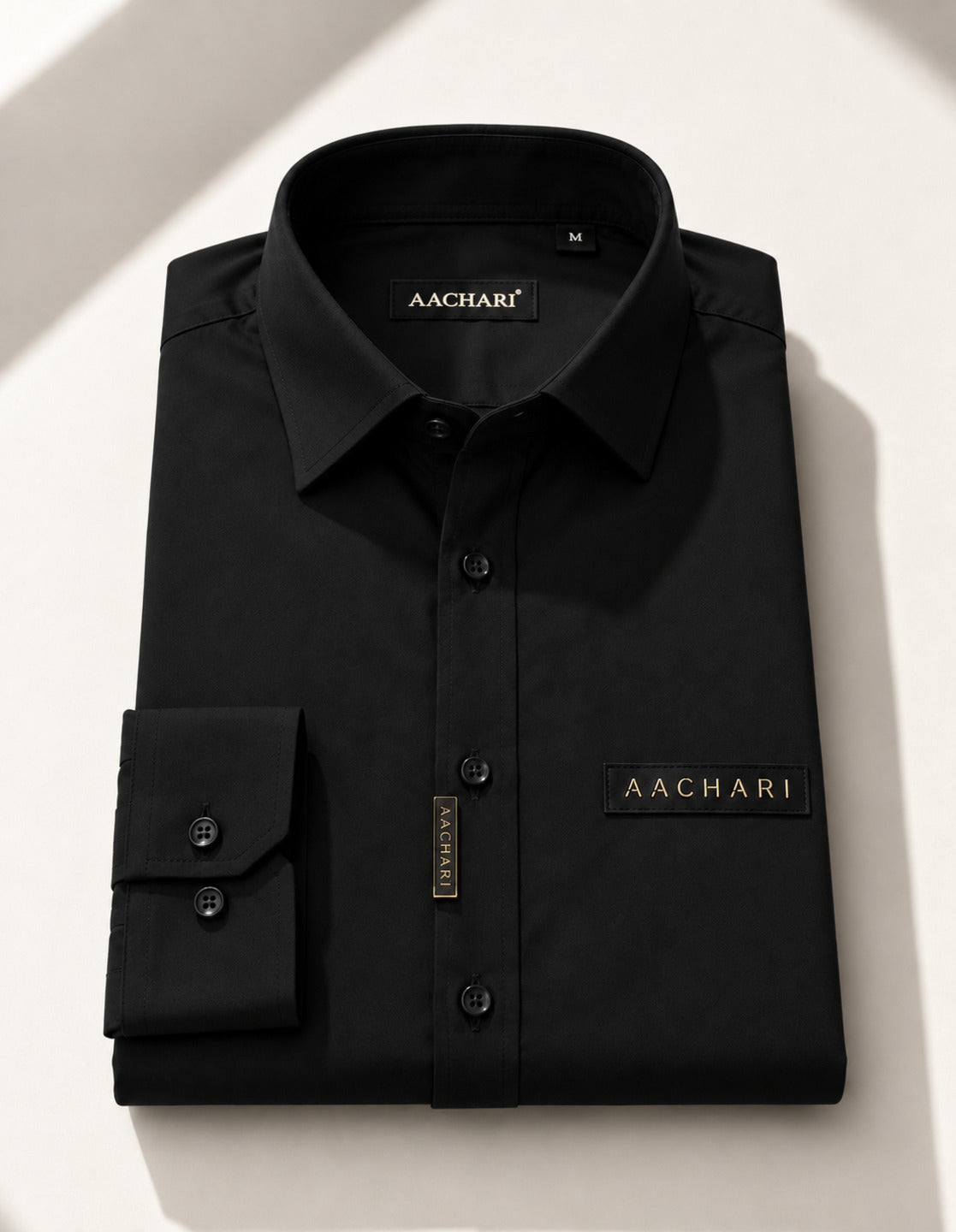 Black Solid Smart Casual Shirt
