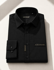 Black Solid Smart Casual Shirt