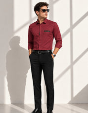 Maroon Solid Smart Casual Shirt