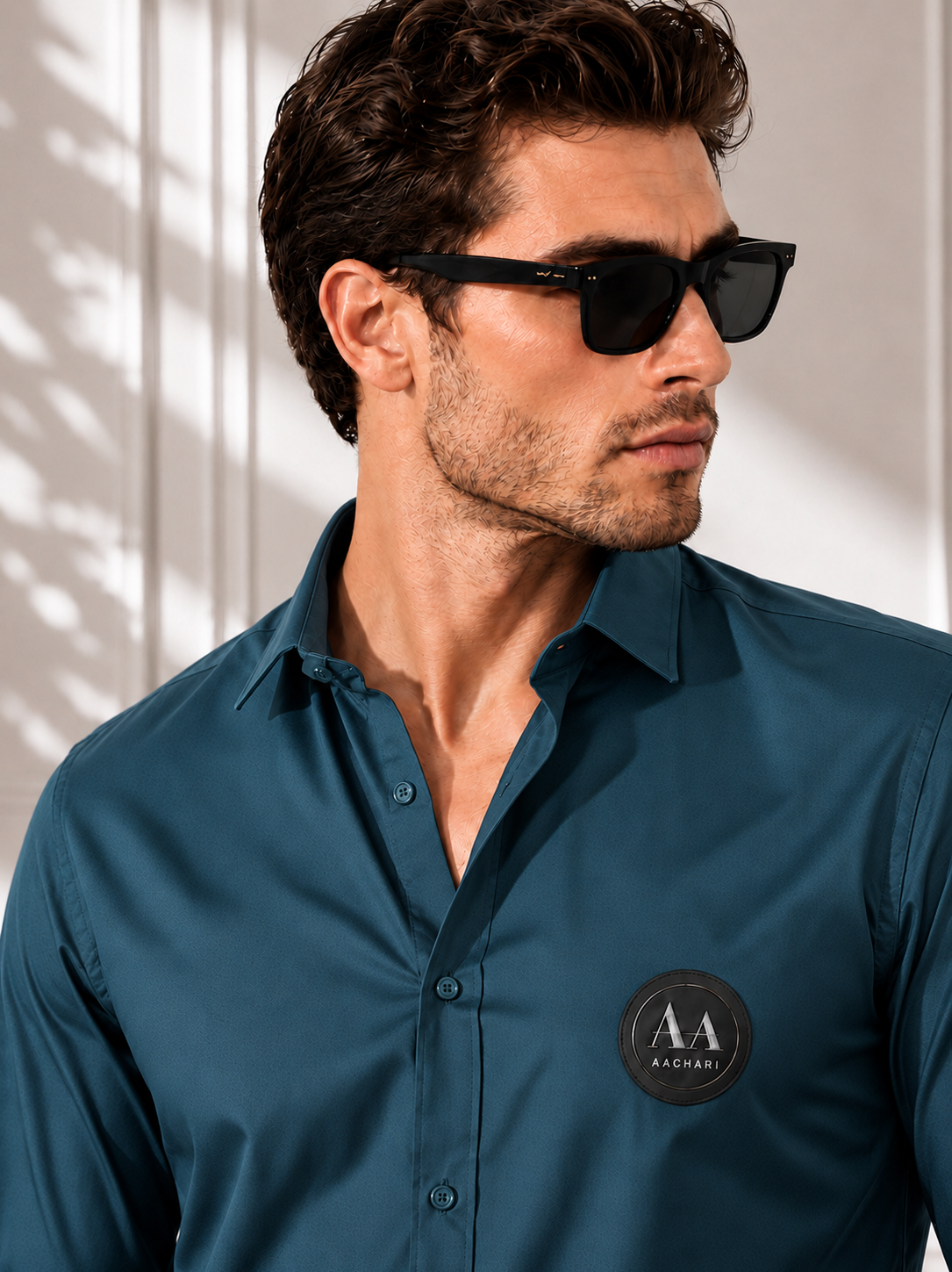 Classic Teal Full Sleeves Men's Shirt