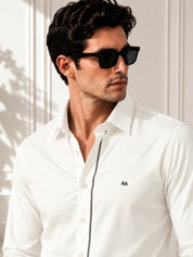 Grey Strip Classic white Shirt