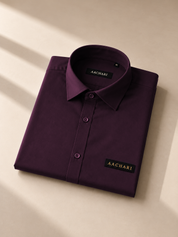 Wine Solid Smart Casual Shirt