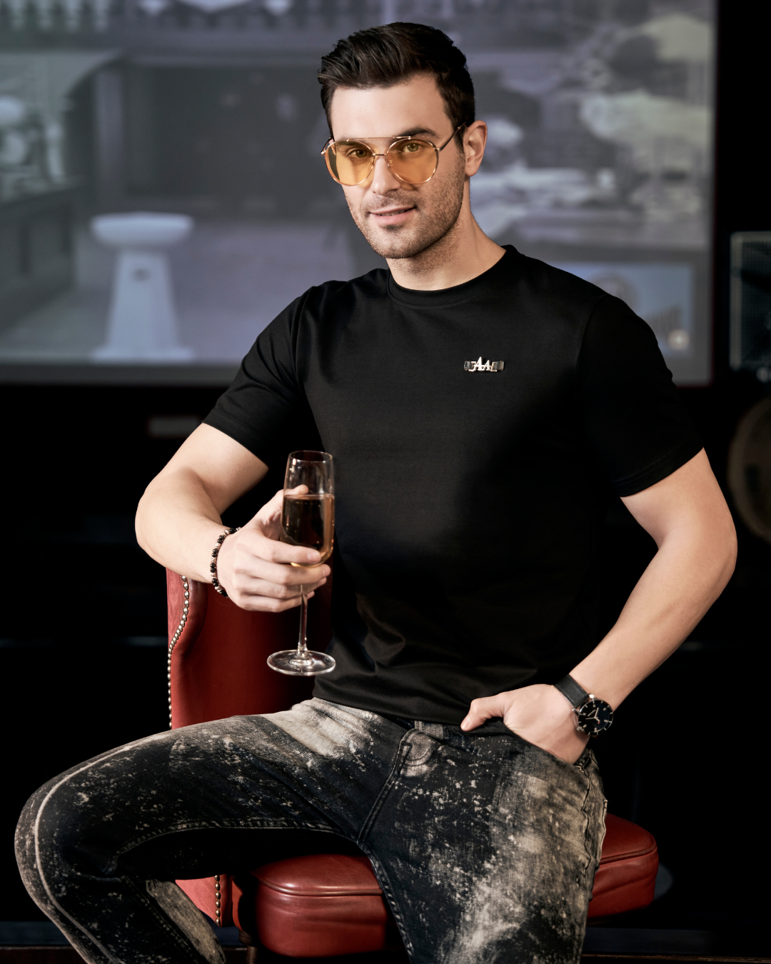 Aachari Regulars  Black T Shirt