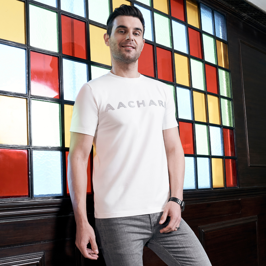 Aachari Signature Glow White Tshirt