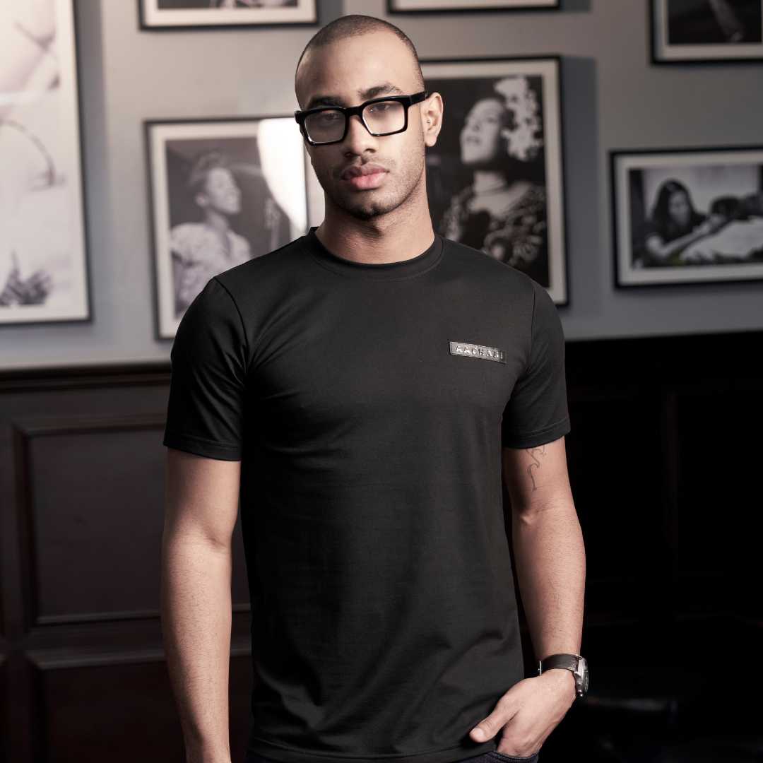 Signature Aachari Black T Shirt