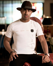 White Tshirt with Gold Accent