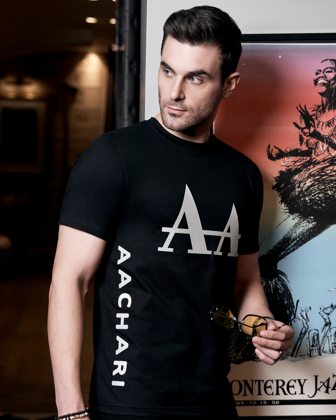 Radiant Glow Black T Shirt