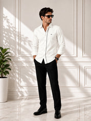 Grey Strip Classic white Shirt