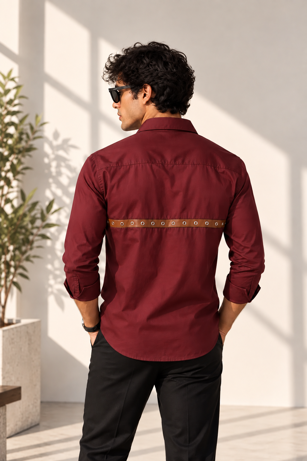 Leather Strap Shirt