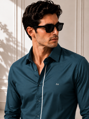 Grey Strip Classic Teal Shirt