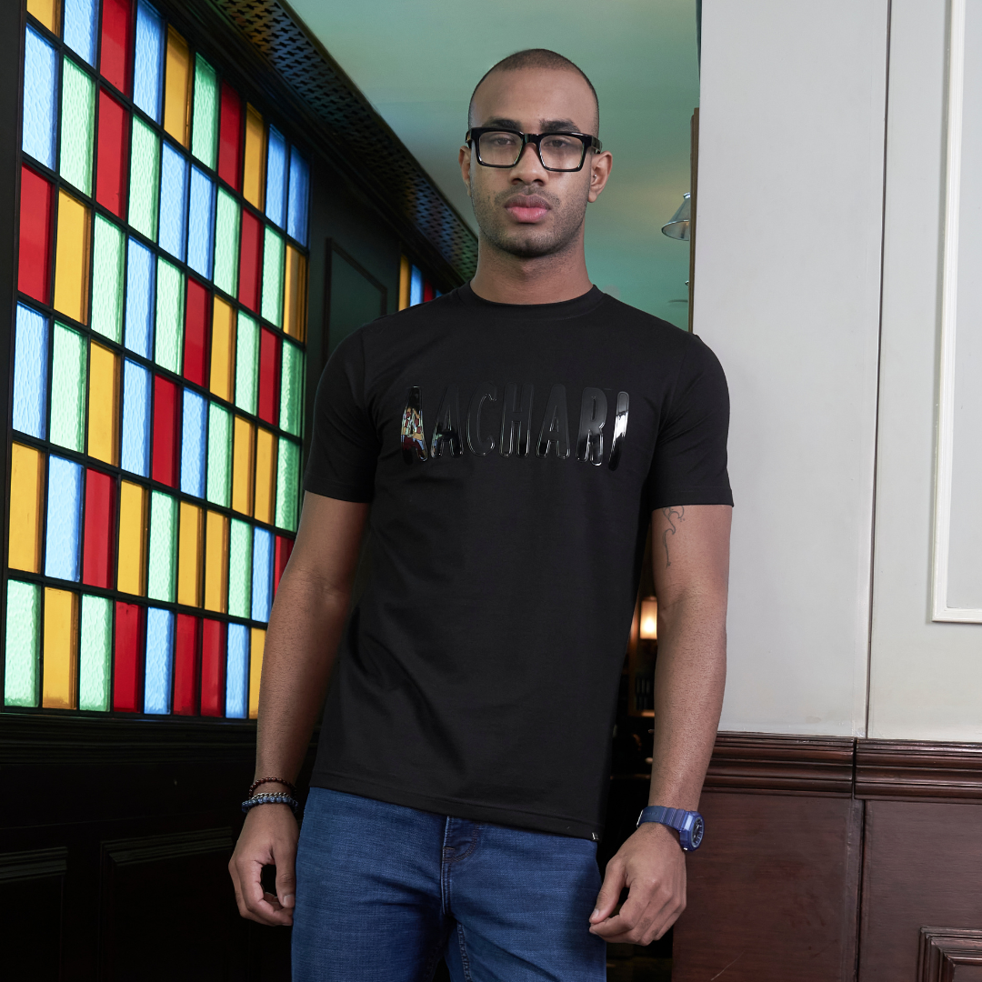 Exclusive Aachari Men's Black T-shirt