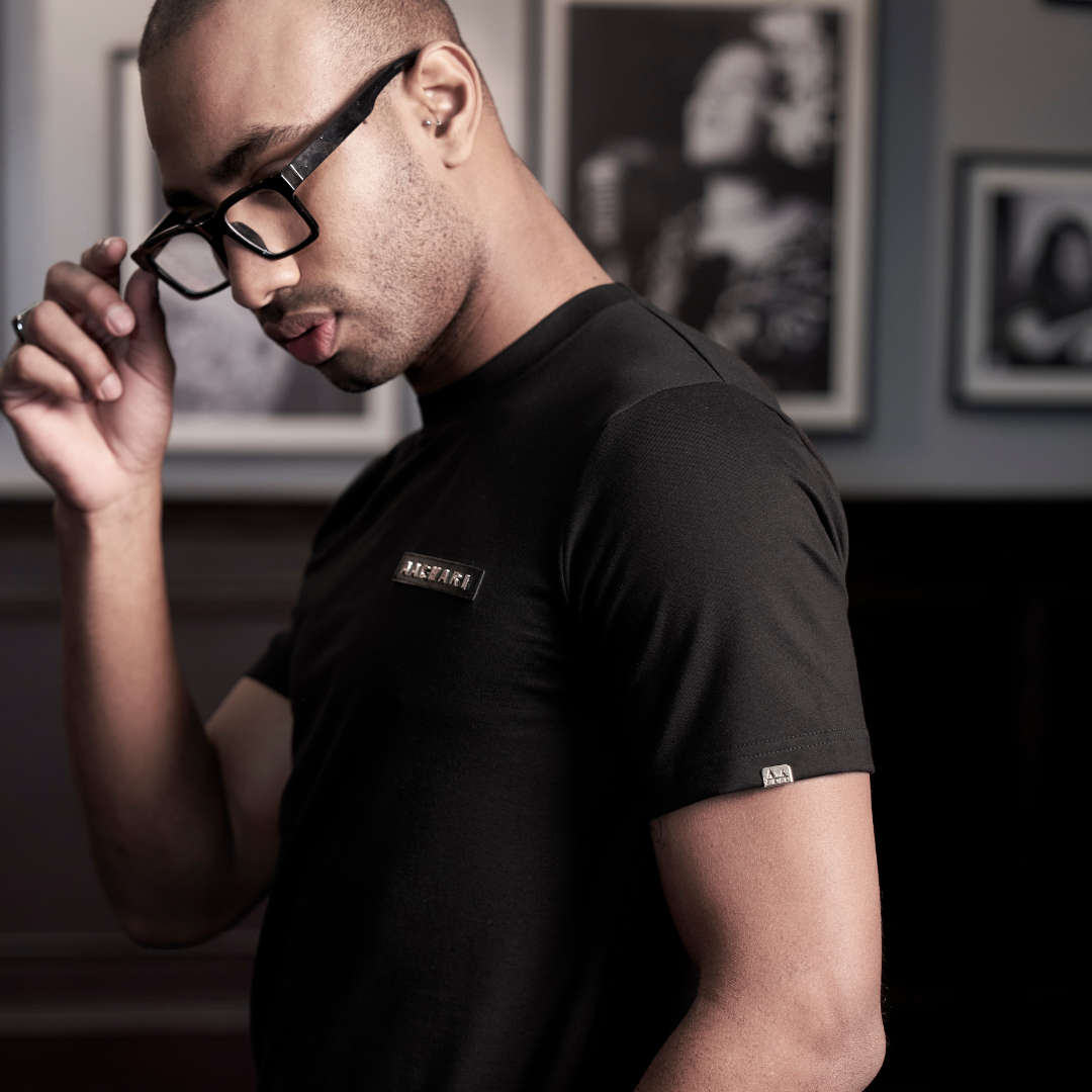Signature Aachari Black T Shirt