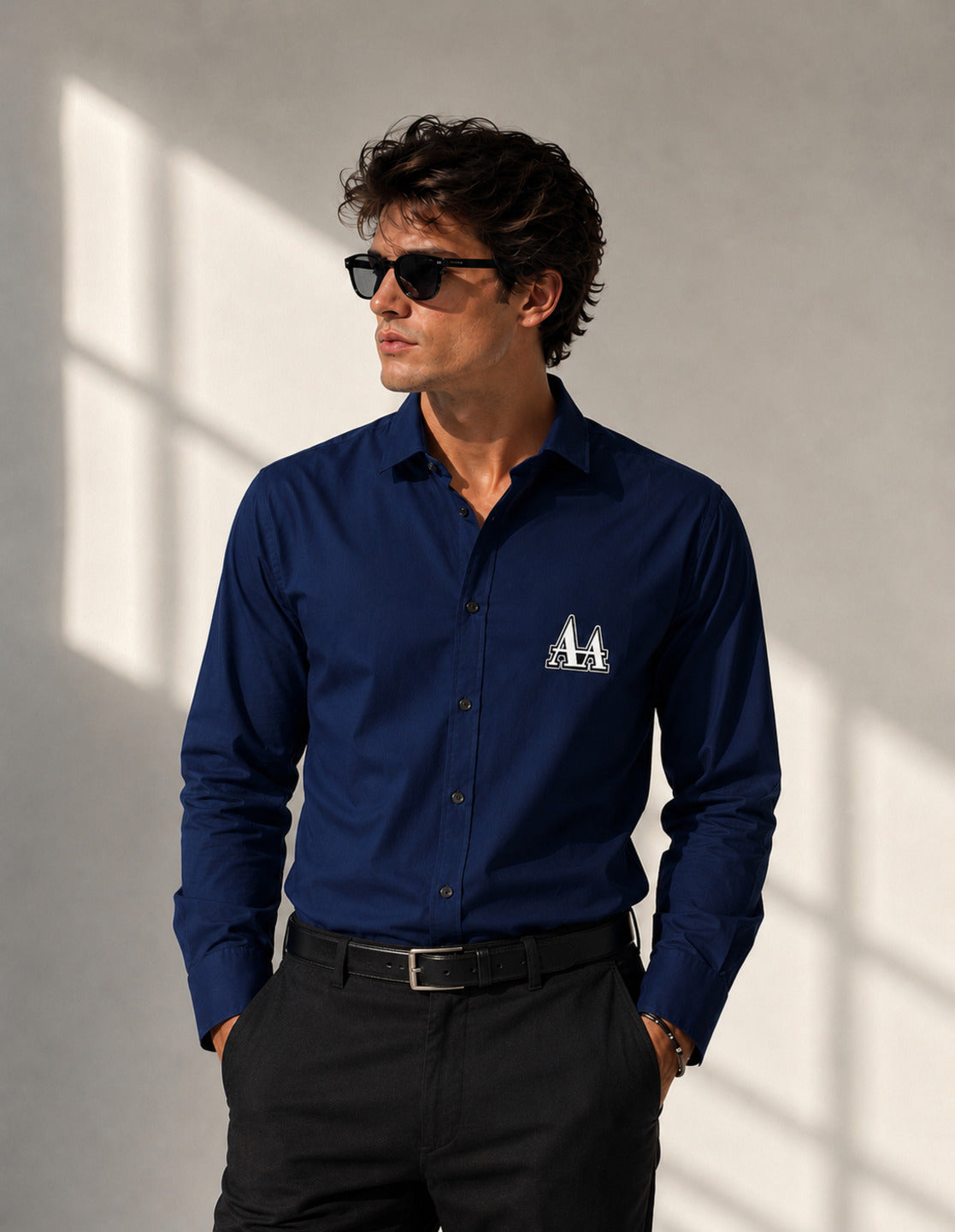 Navy Blue Full Sleeves Shirt