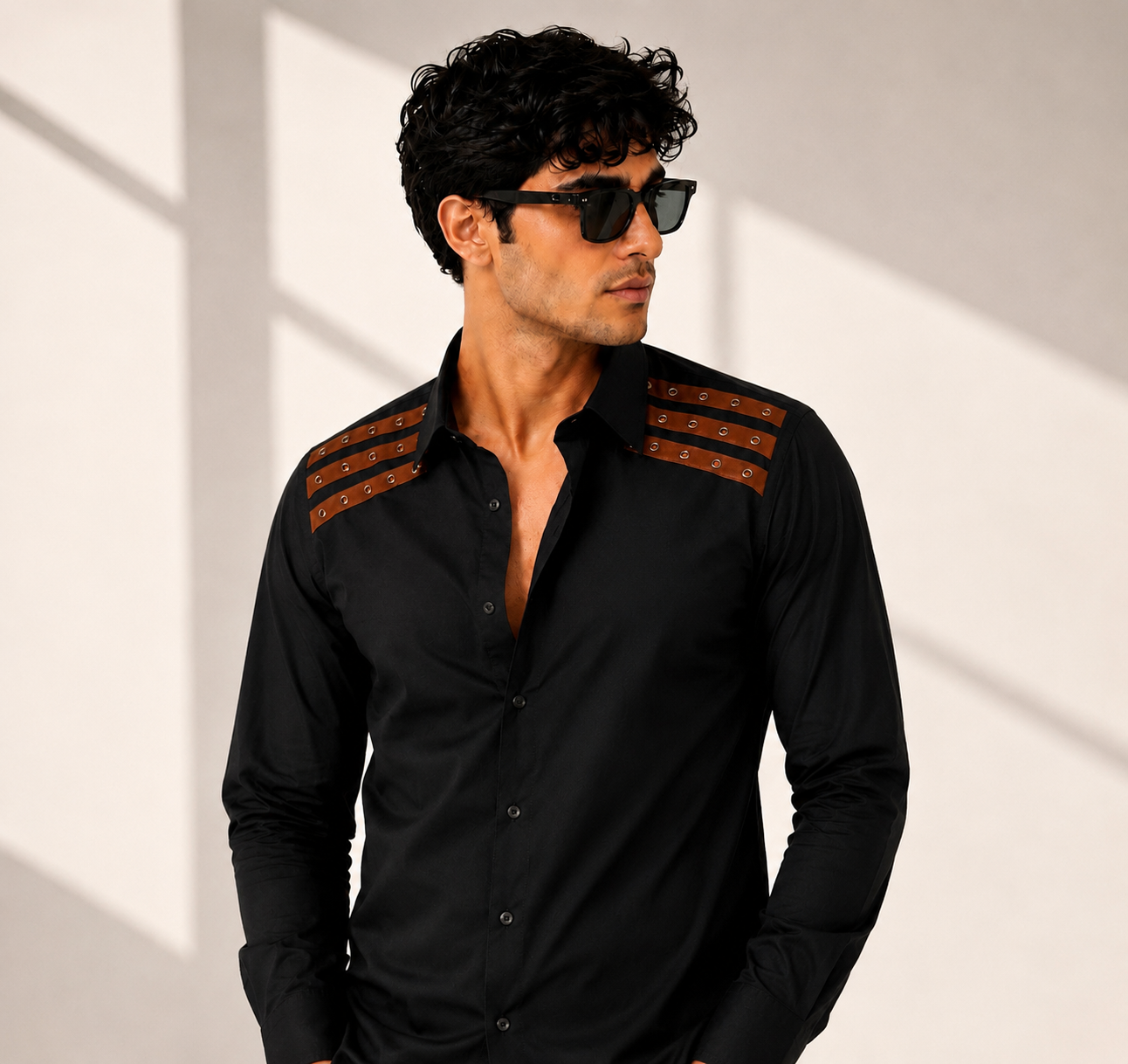 Leather Detail Signature Shirt