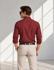 Classic Elegant Men's Maroon Shirt