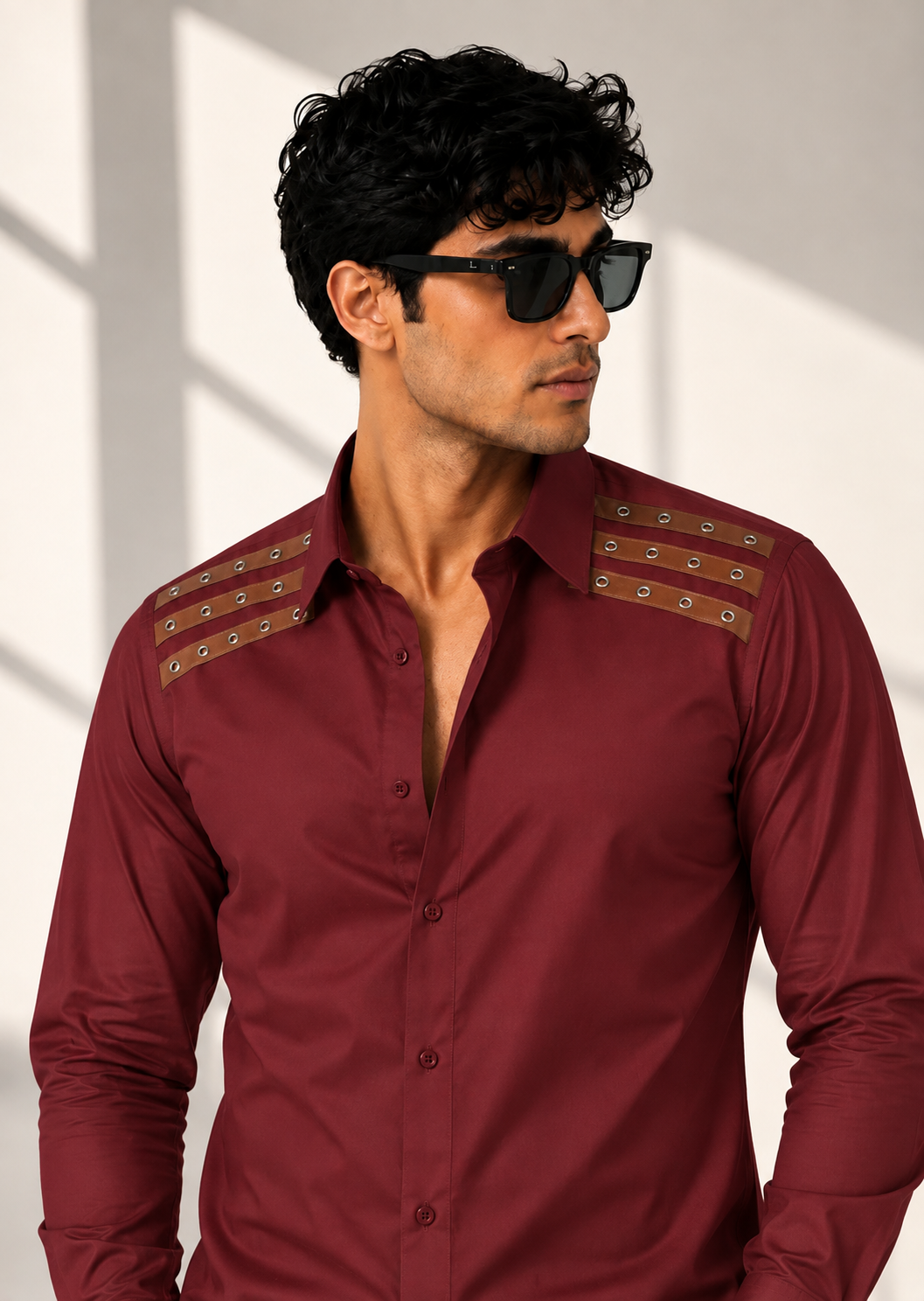 Leather Detail Signature Shirt