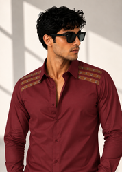Leather Detail Signature Shirt