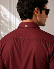 Grey Strip Classic Maroon Shirt