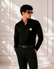 Black Shirt with Golden Accent