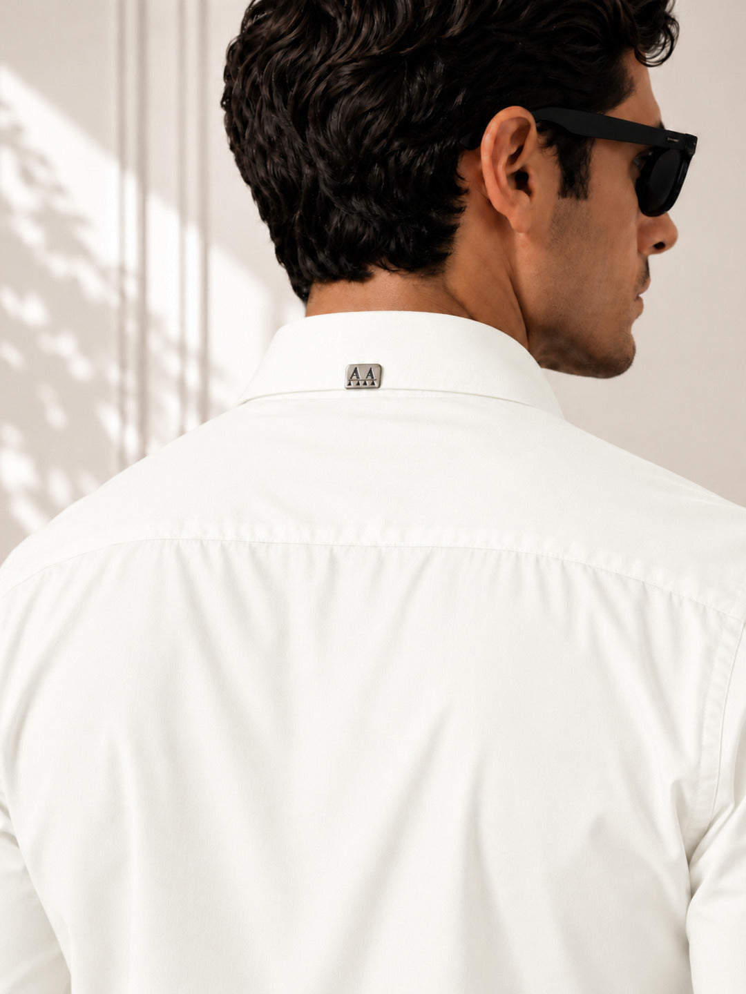 Grey Strip Classic white Shirt