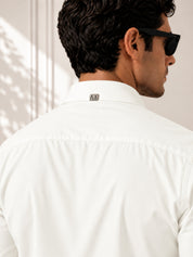Grey Strip Classic white Shirt