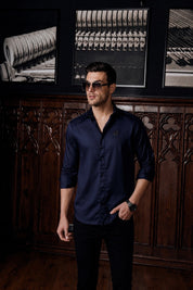 Navy Blue Full Sleeves Shirt