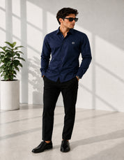 Navy Blue Full Sleeves Shirt For Man