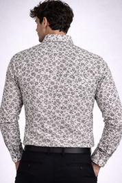 Ivory floral print shirt