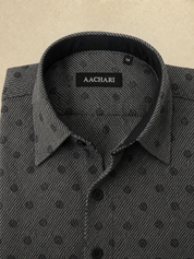 Grey Dot Textured Shirt