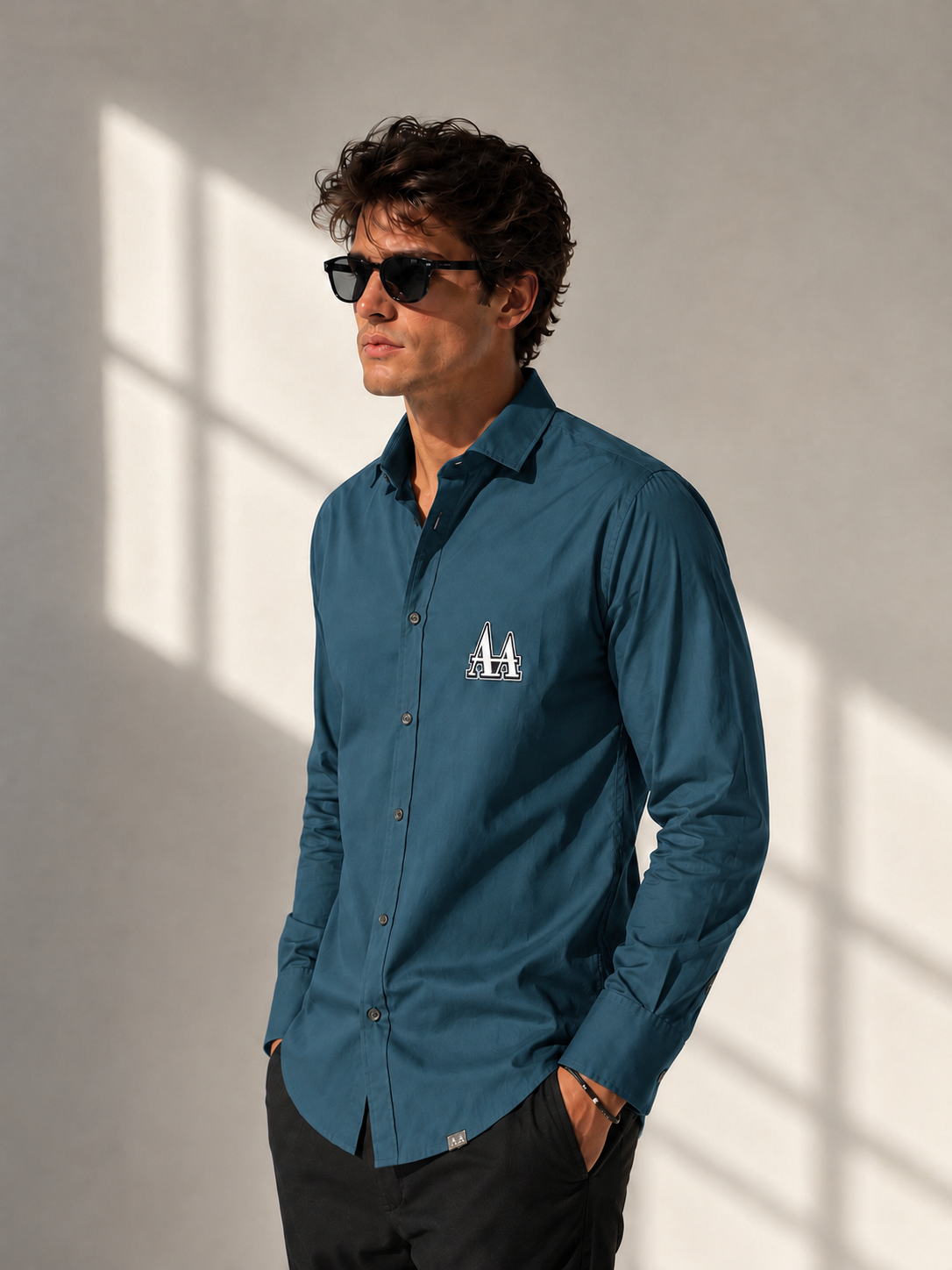 Teal Full Sleeves Shirt